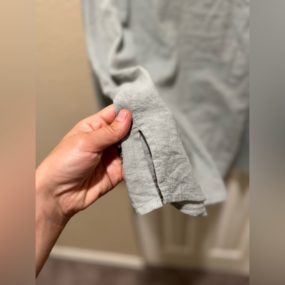 Bohme Sammi Breezy Textured Gauzy Button Up Shirt Beachy Lagenlook , Small - Picture 5 of 7